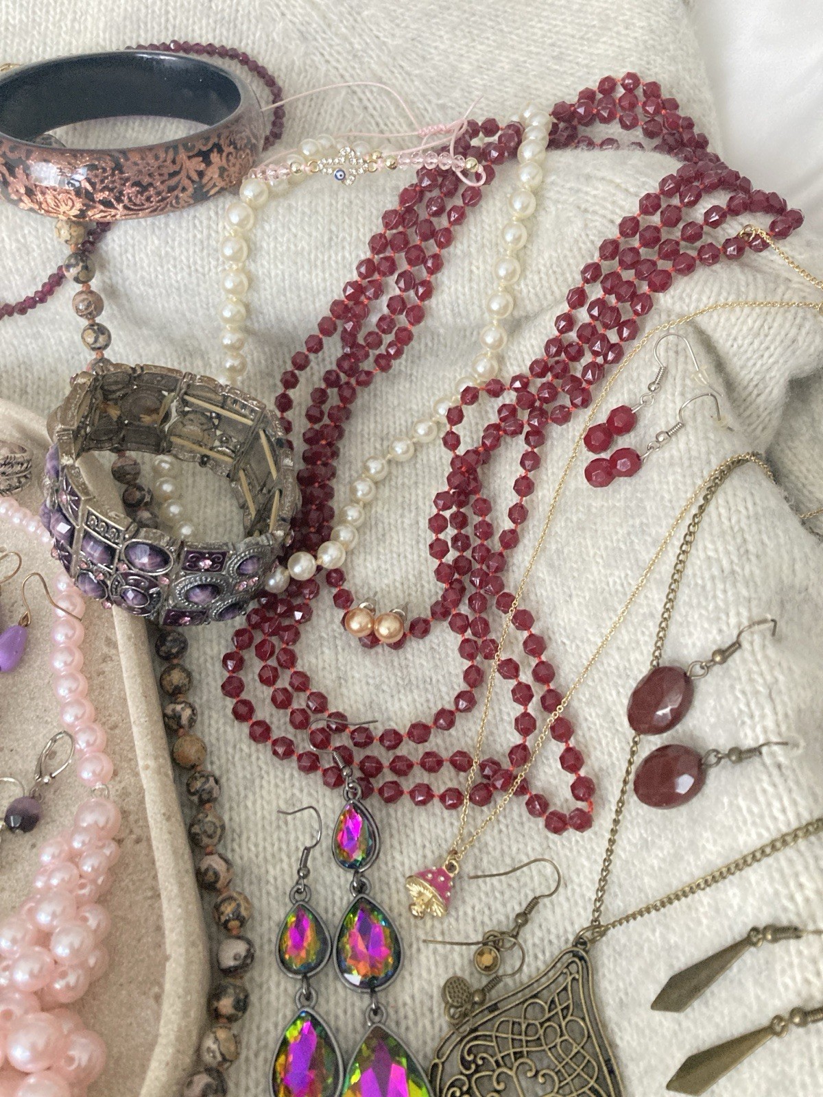 Vintage & Modern Costume Jewelry Lot Curated Collection ALL WEARABLE Purples