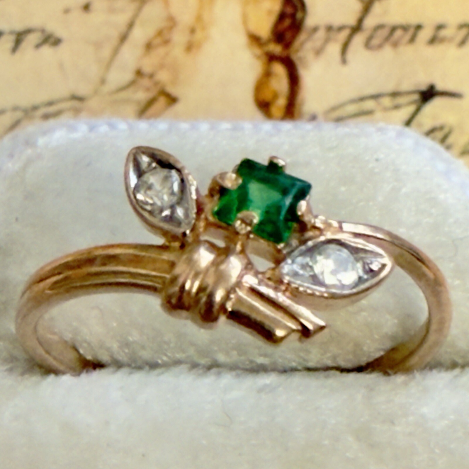 Size 5.5 – 585 14K Rose Gold Delicate Vintage East European Ring – #1634