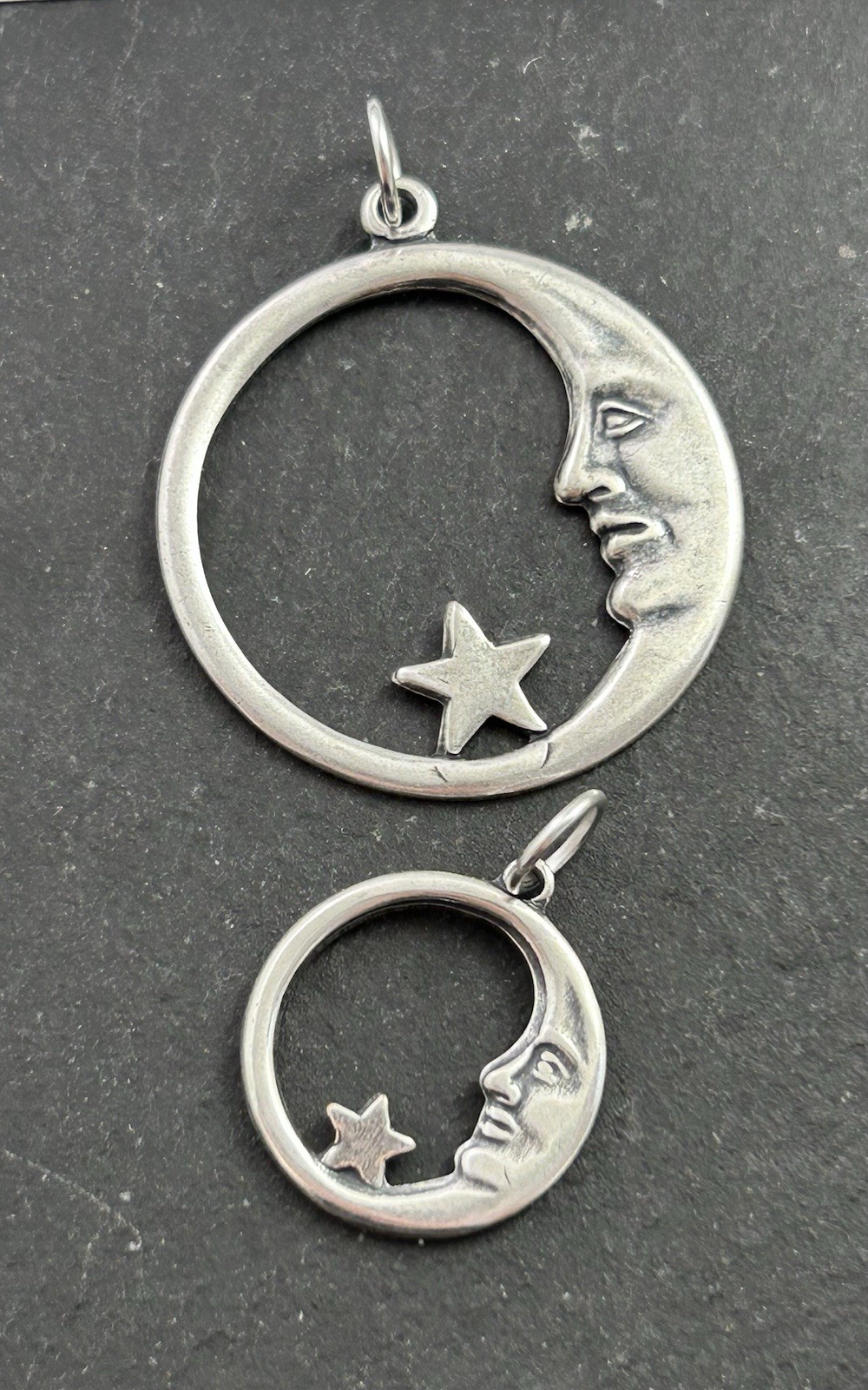 Moon Charm Pendant Lot Crescent Moon Star Celestial Silver Plated AS IS CRAFT