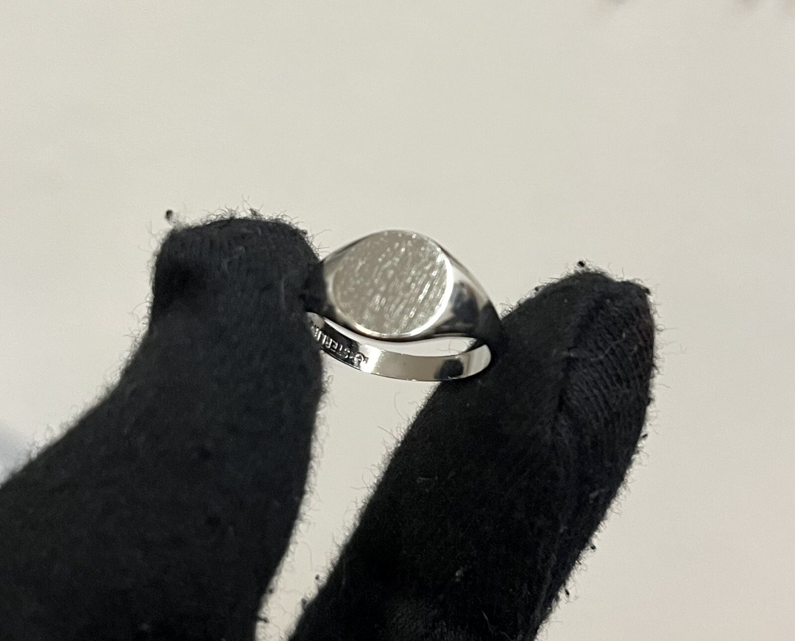 Sterling Silver Plain Signet Ring Large 10.2mm Sz 4.75 No Monogram Victorian