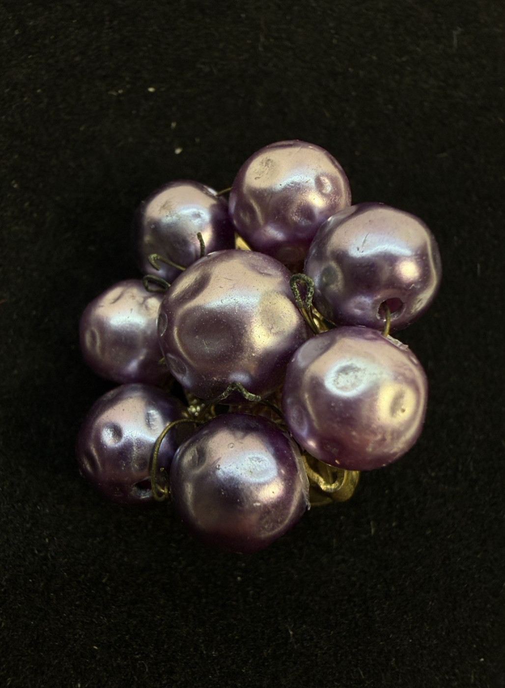 Bead Cluster Clip On Earrings Set of 3 Pairs Japan Hong Kong 1950s 1960s