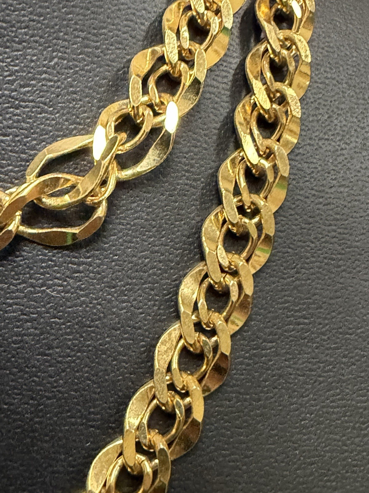 VTG STUNNING NAPIER SIGNED SHINY GOLD TONE DOUBLE CURB CUBAN LONG 30″ NECKLACE