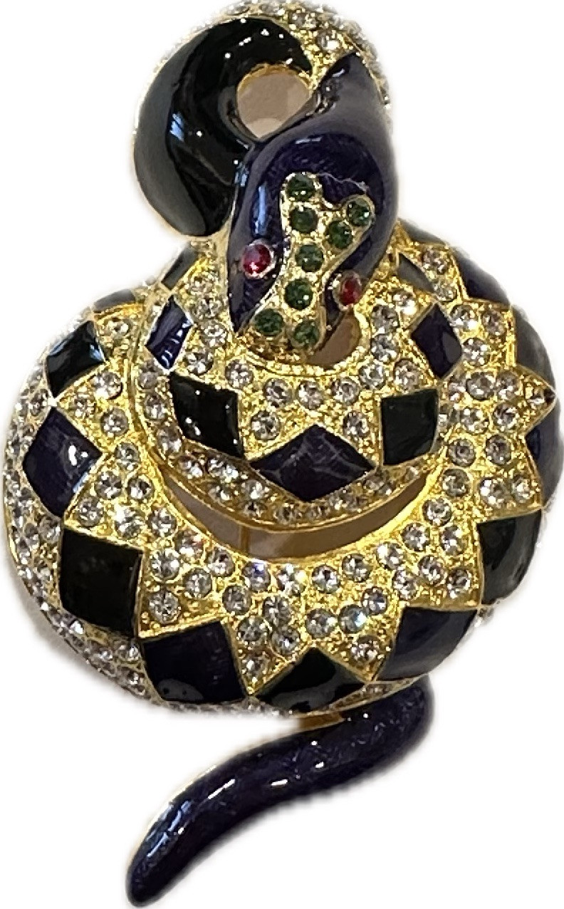 I Am Edgar Berebi my Blue Python pin Brooch From My Archives Vintage 24kplate