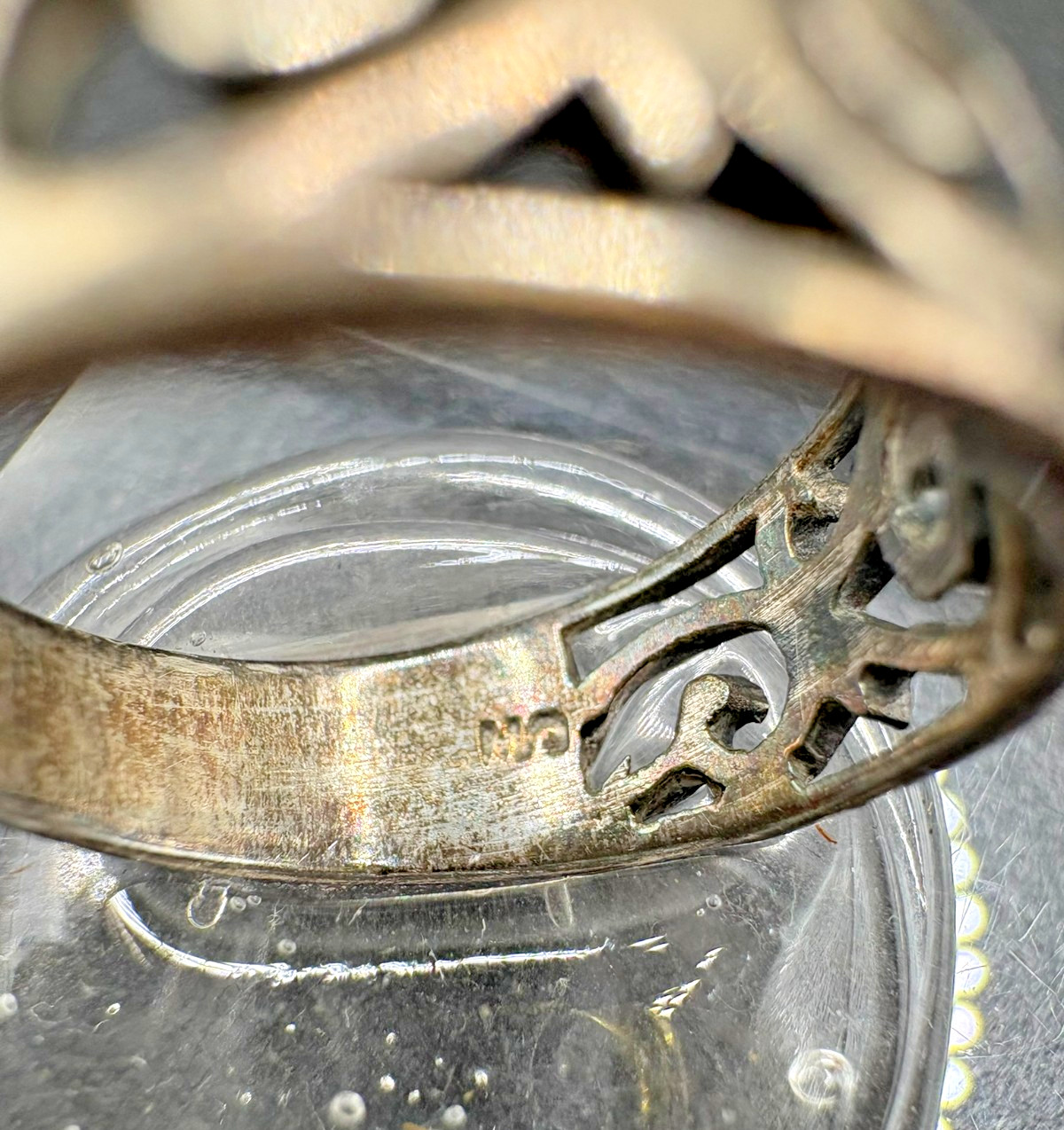 925 Sterling Silver Openwork Scroll Filigree Band Ring Size 5.5-6 Vintage 2.6g