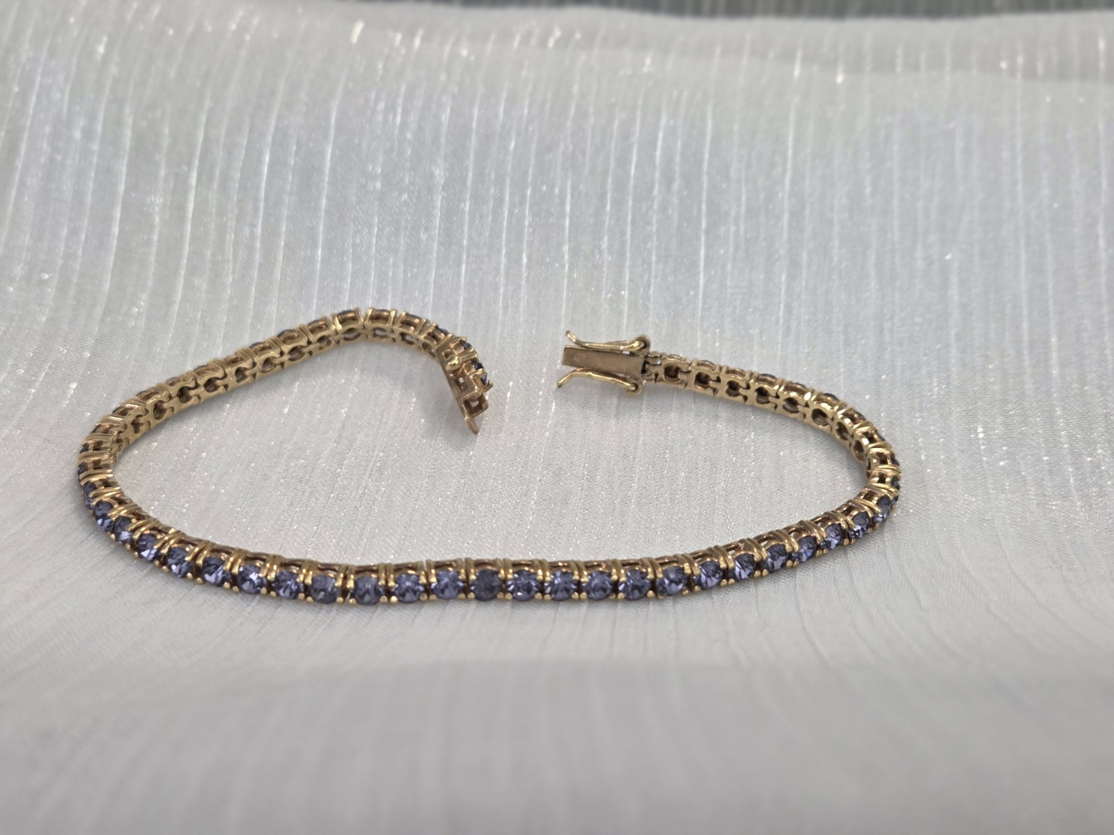 JOAN RIVERS Vintage Purple Lavender Crystal Rhinestone Tennis Bracelet 7.5″