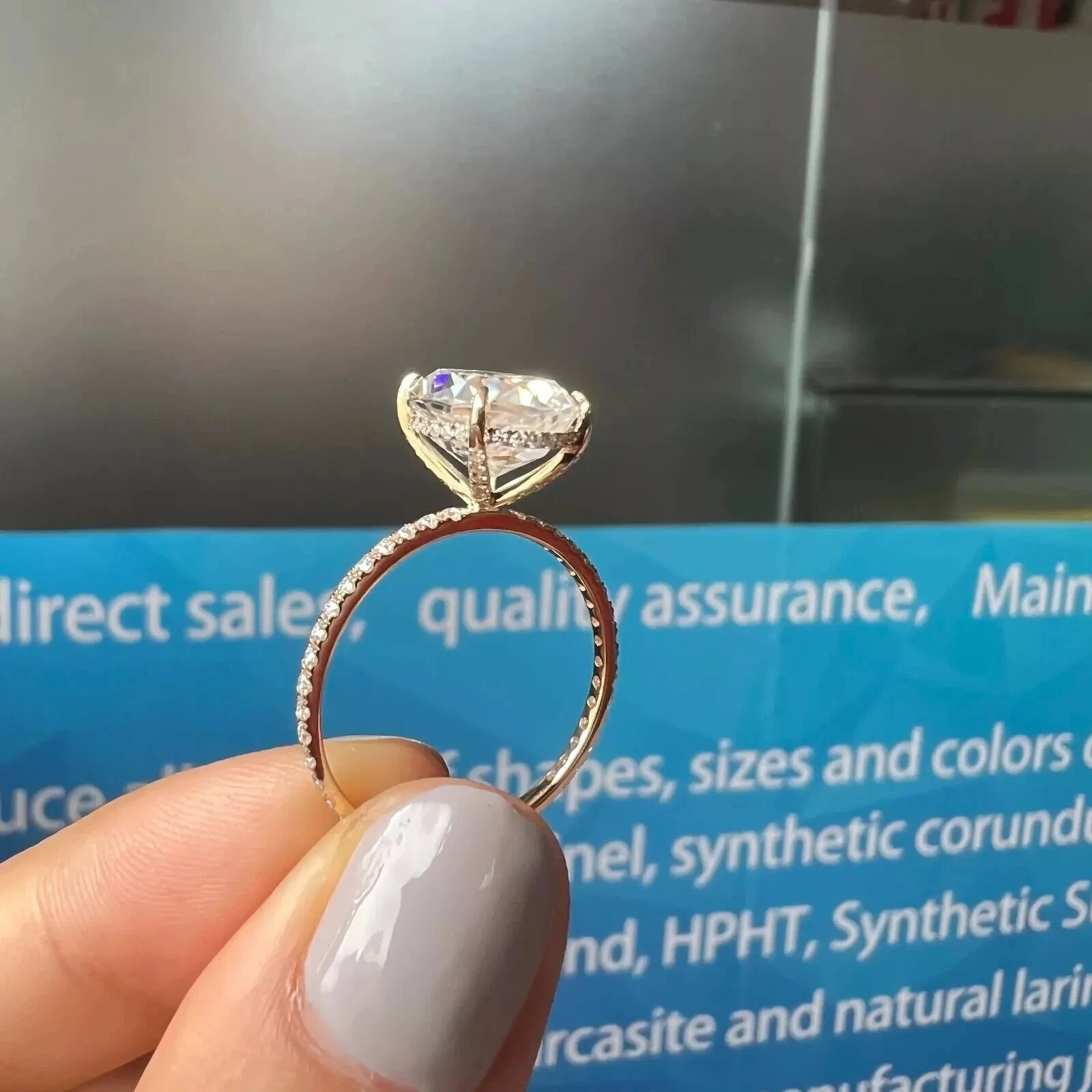2.75Ct Oval Cut Lab Created Diamond Wedding Bridal 14K Yellow Gold Finish Ring