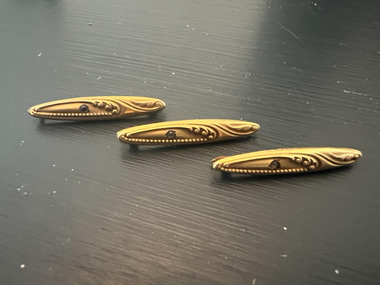 Vintage Gold Lingerie Pins Set Of Three Excellent Condition