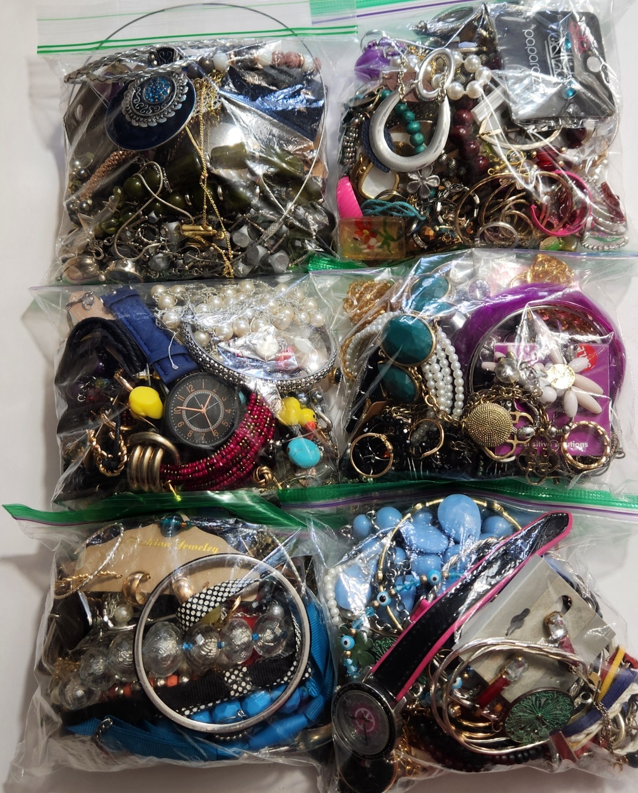 1 lb. Wearable Costume Jewelry Vtg to Mod Some Brands Mixed Materials 20-25 pcs
