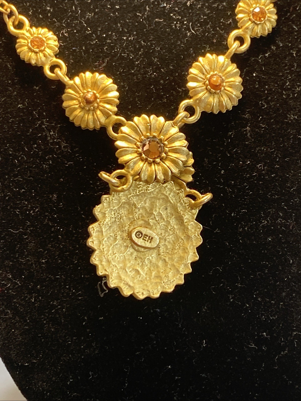Vintage Eivind Hillestad Flowers Necklace EH Signed 18”
