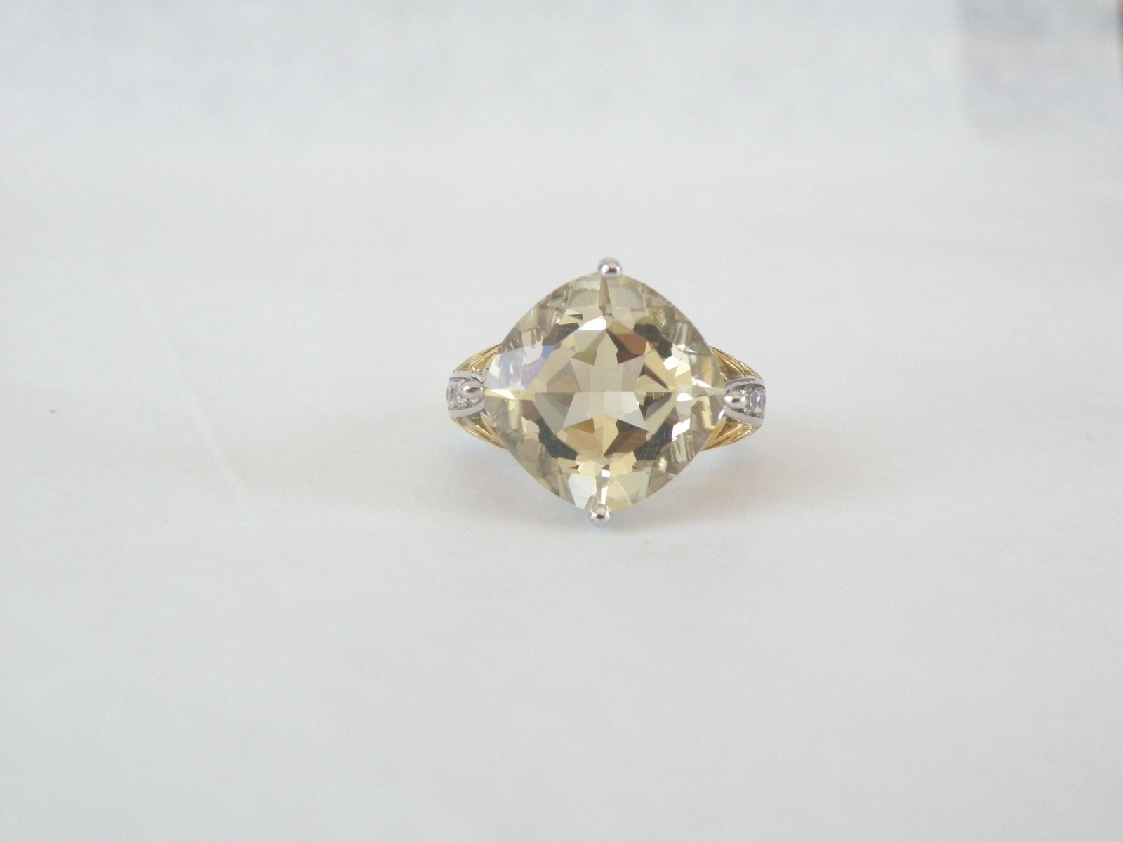 Vintage Sterling Silver 925 Large Natural Yellow Labradorite Ring Size 6