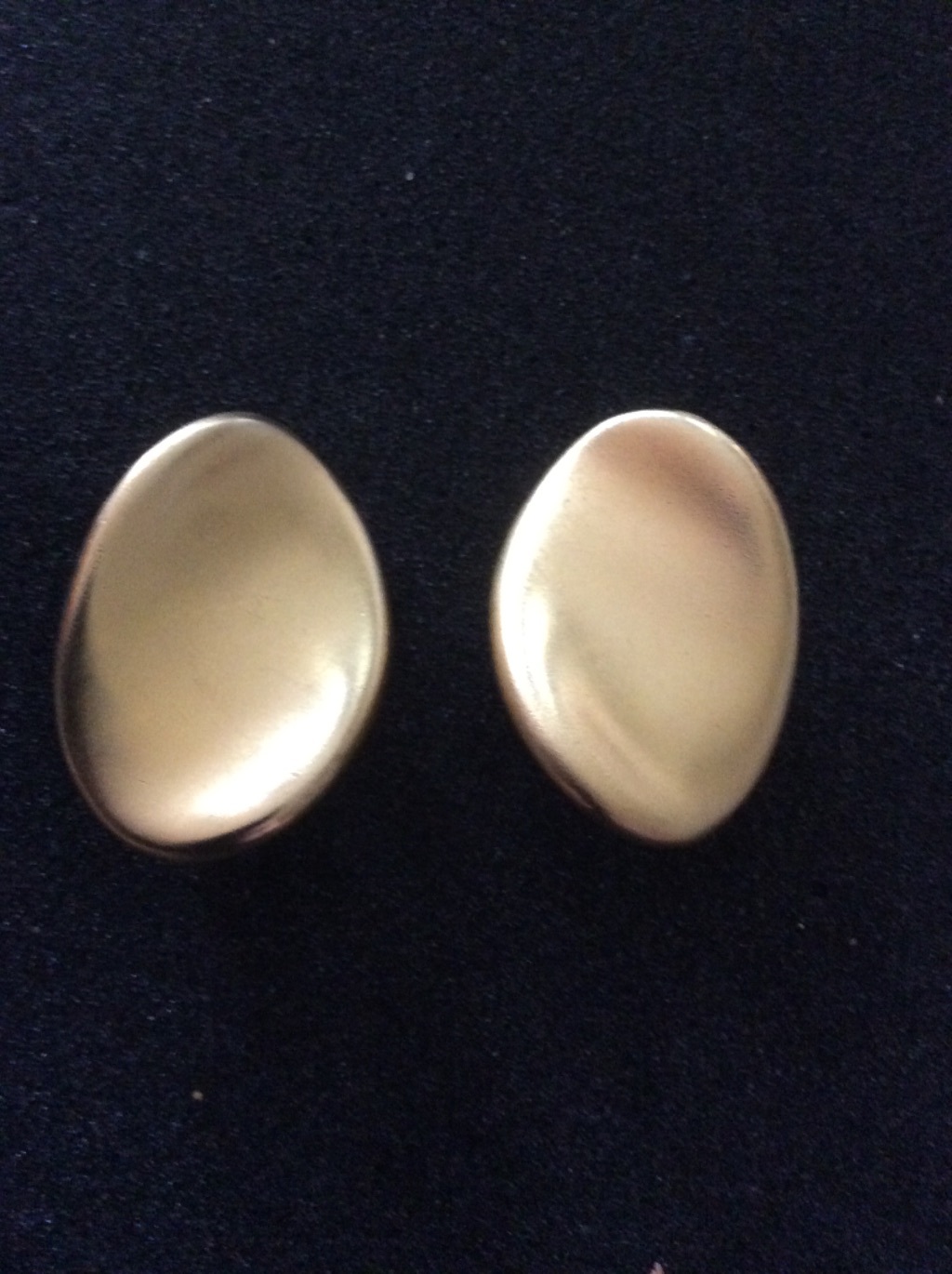 Clip on Earrings Brushed Gold Toned Costume Jewlery Earrings Art Deco Modern