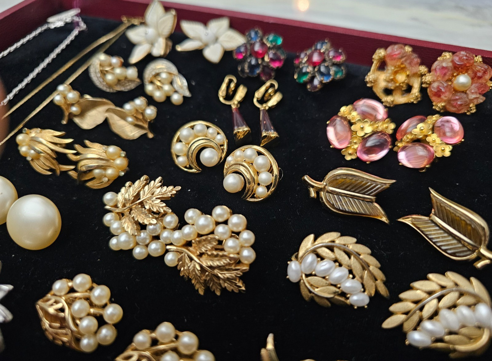 Vintage Trifari Gold & Silver Tone Lot of 22 Earrings Bracelet Pins Necklaces