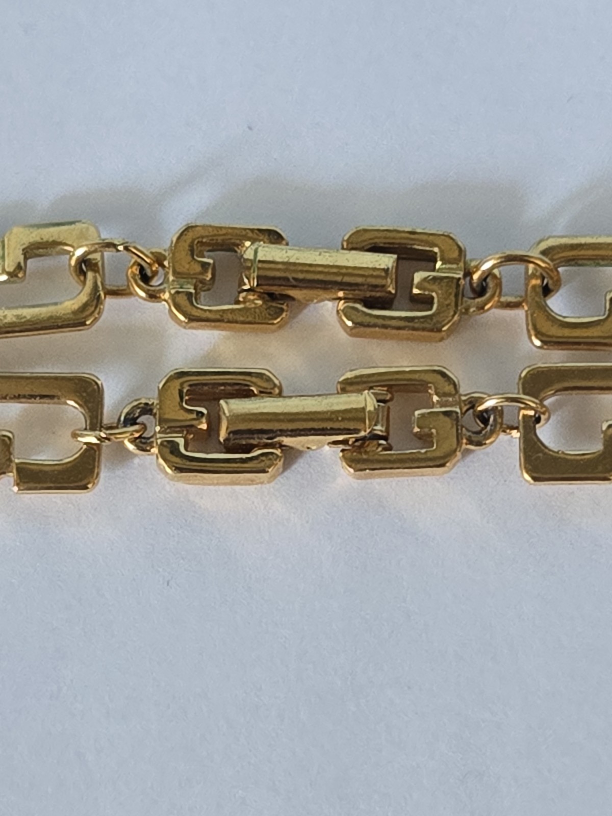 Lot Of 2 Vintage Givenchy Signed Gold Tone G Link Necklaces 16″ 18″