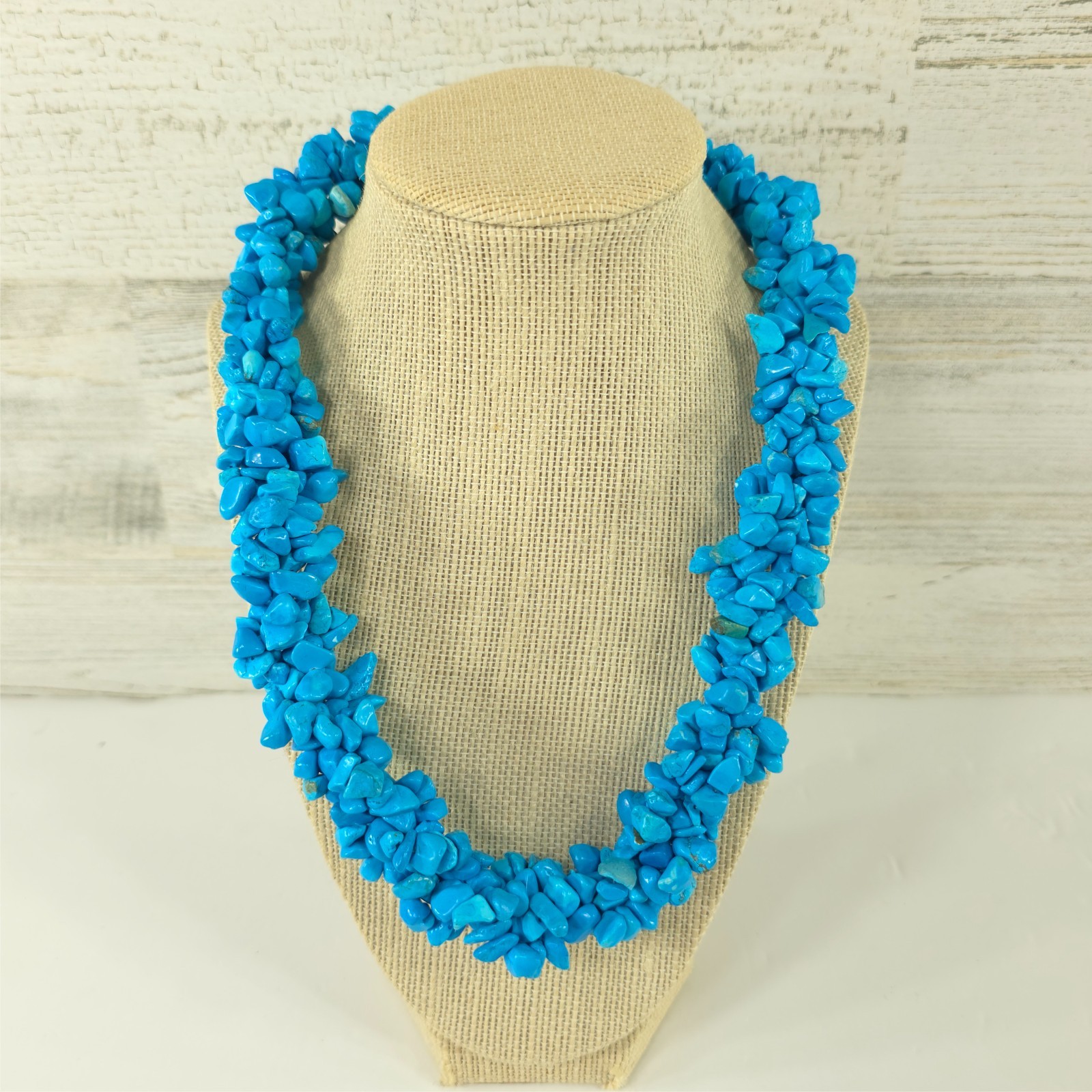 VINTAGE CAROLYN Pollack Sterling Silver .925 BLUE Turquoise Necklace 21 in *EUC*