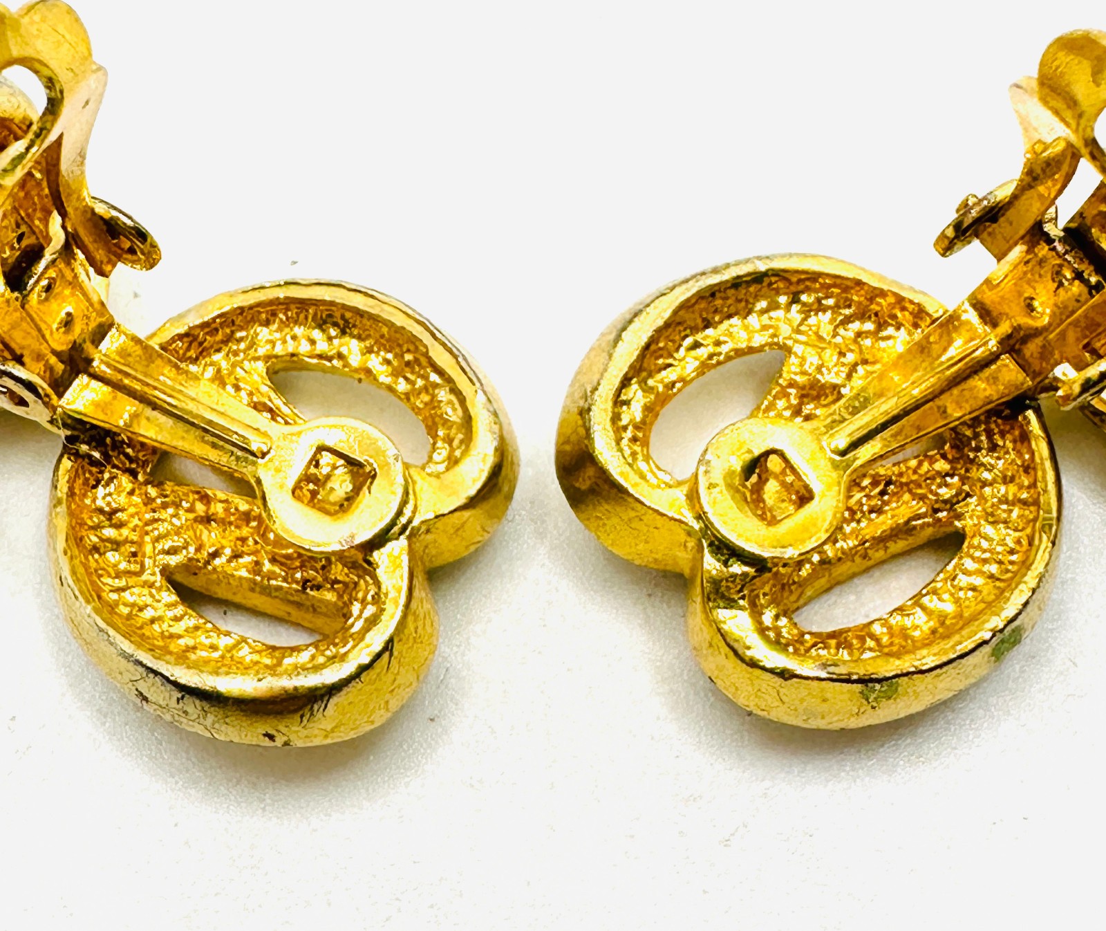 Vtg Fab 1980s Crystal Rhinestone Tassel Dangle Statement Gold Tone Earrings