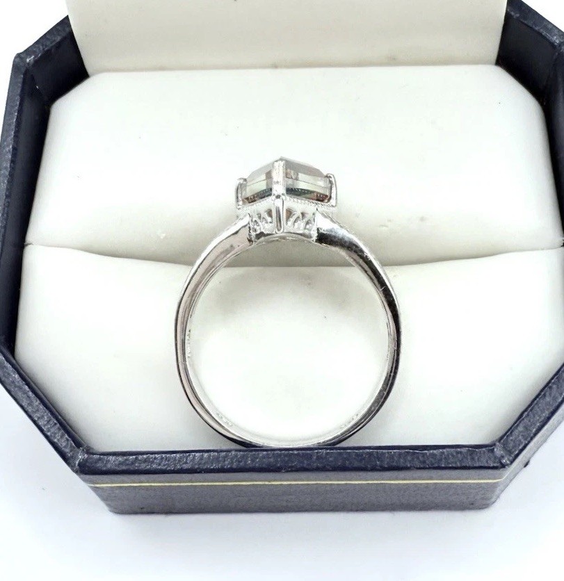 Unusual Sterling Silver Kite Cut Genuine AMETRINE Ring STS Sz7 Vintage Jewelry