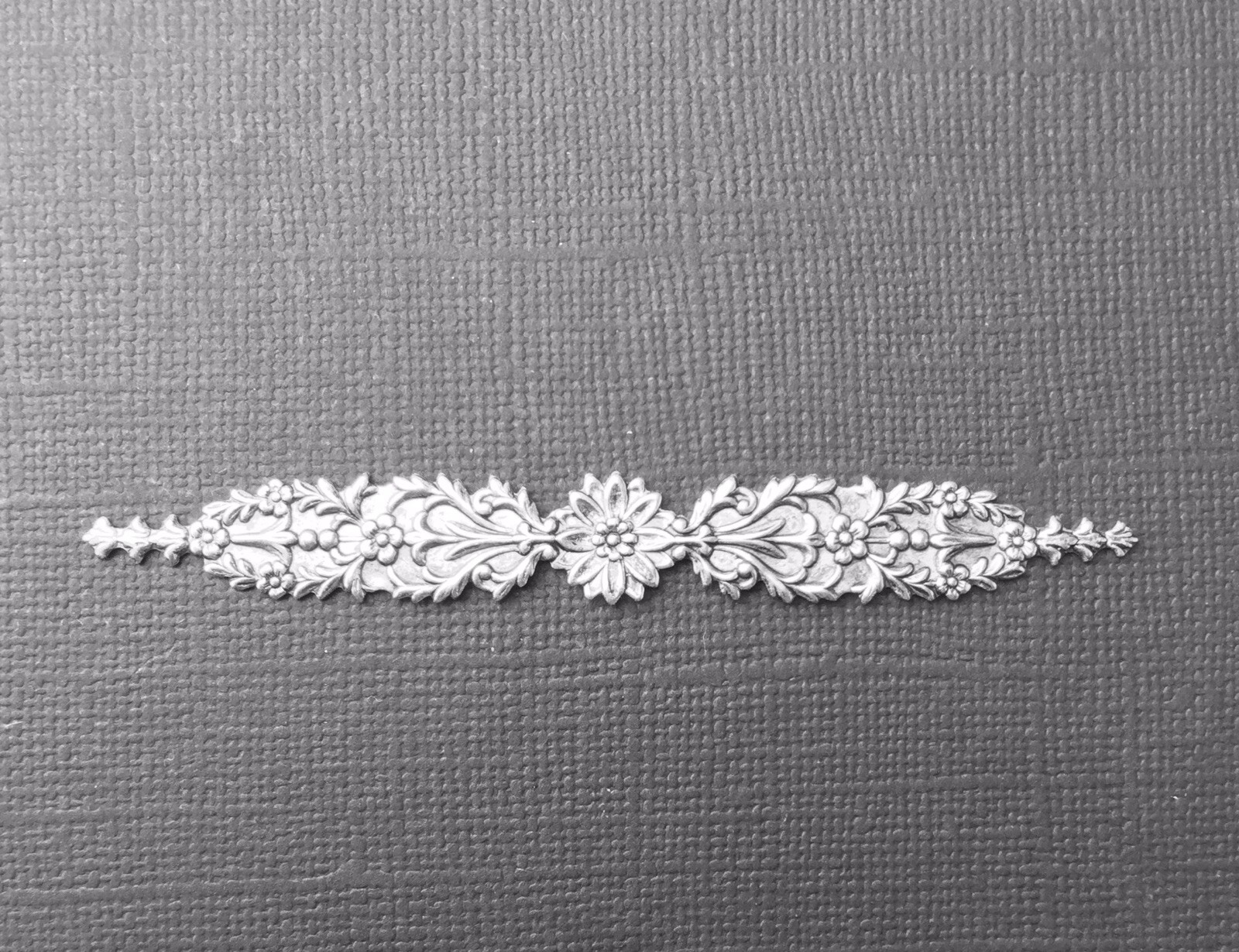 13234 Matte Silver Oxidized Victorian Swag Ornament Brass Jewelry Finding