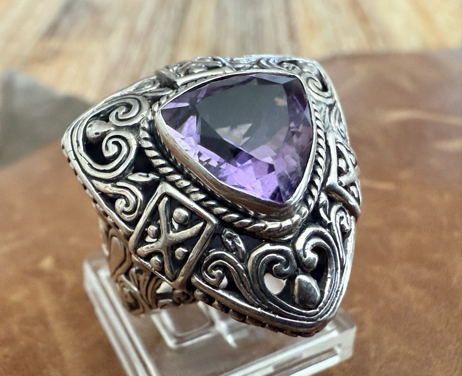 NWOT Robert Manse Amethyst “Beauty in Purple” 925 Sterling Silver Ring Size 6.26