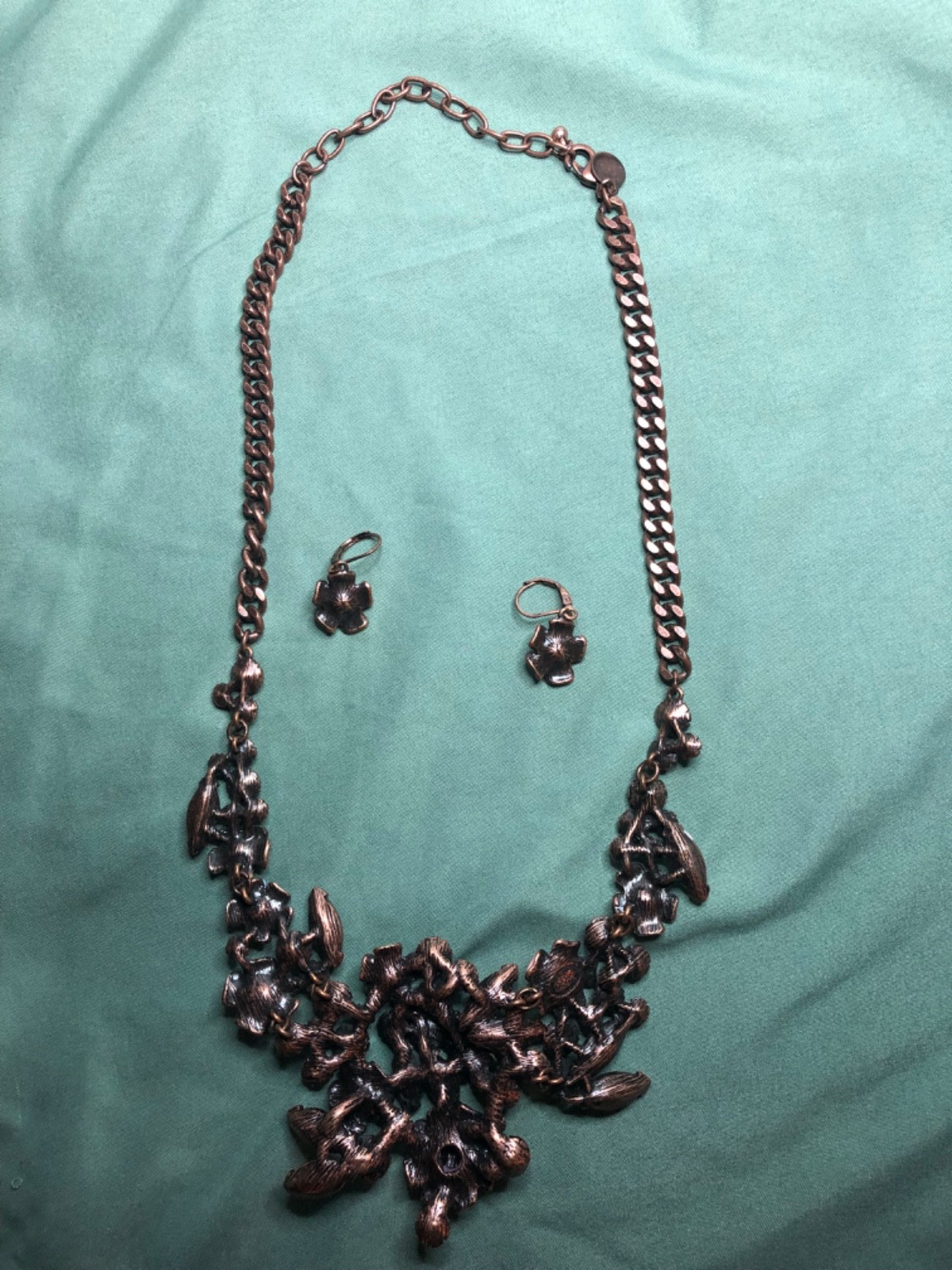 Joan Rivers XXV Classics Collection Necklace Earring Set Enamel Rhinestones