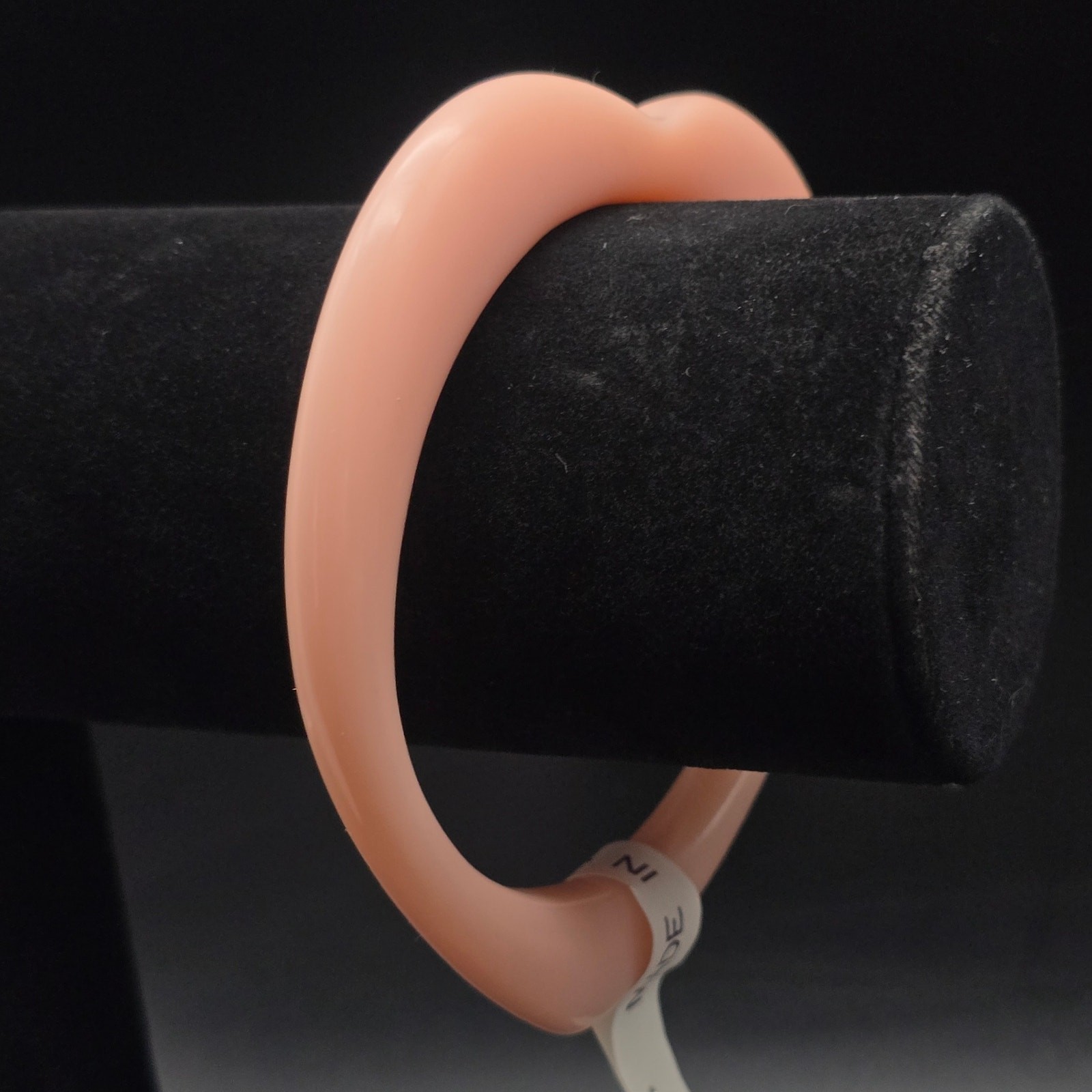 Pink Acrylic Heart Bangle Bracelet Vintage NOS Made in Japan