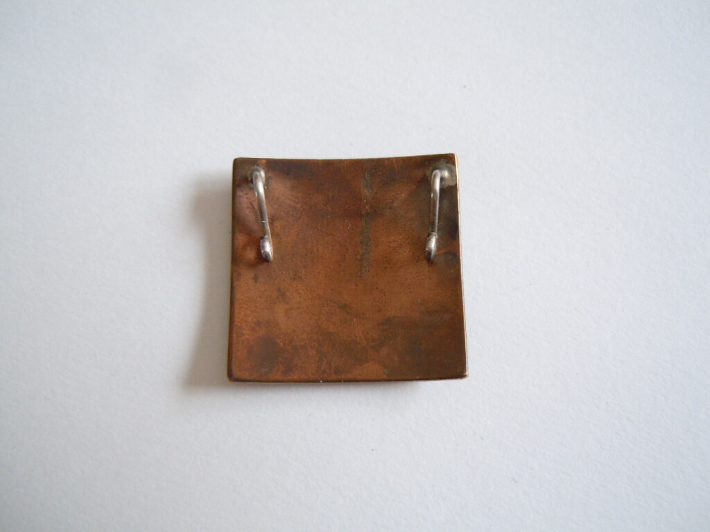 Tricolor Pendant Brass, Copper & Zinc? Square 6.3 G/2.5 X 2.5 Cm