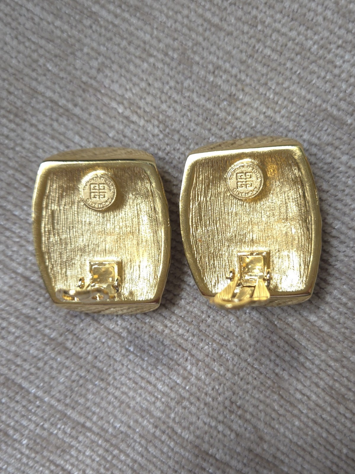 Rare Vintage Givenchy Gold Plated Clip On Earrings