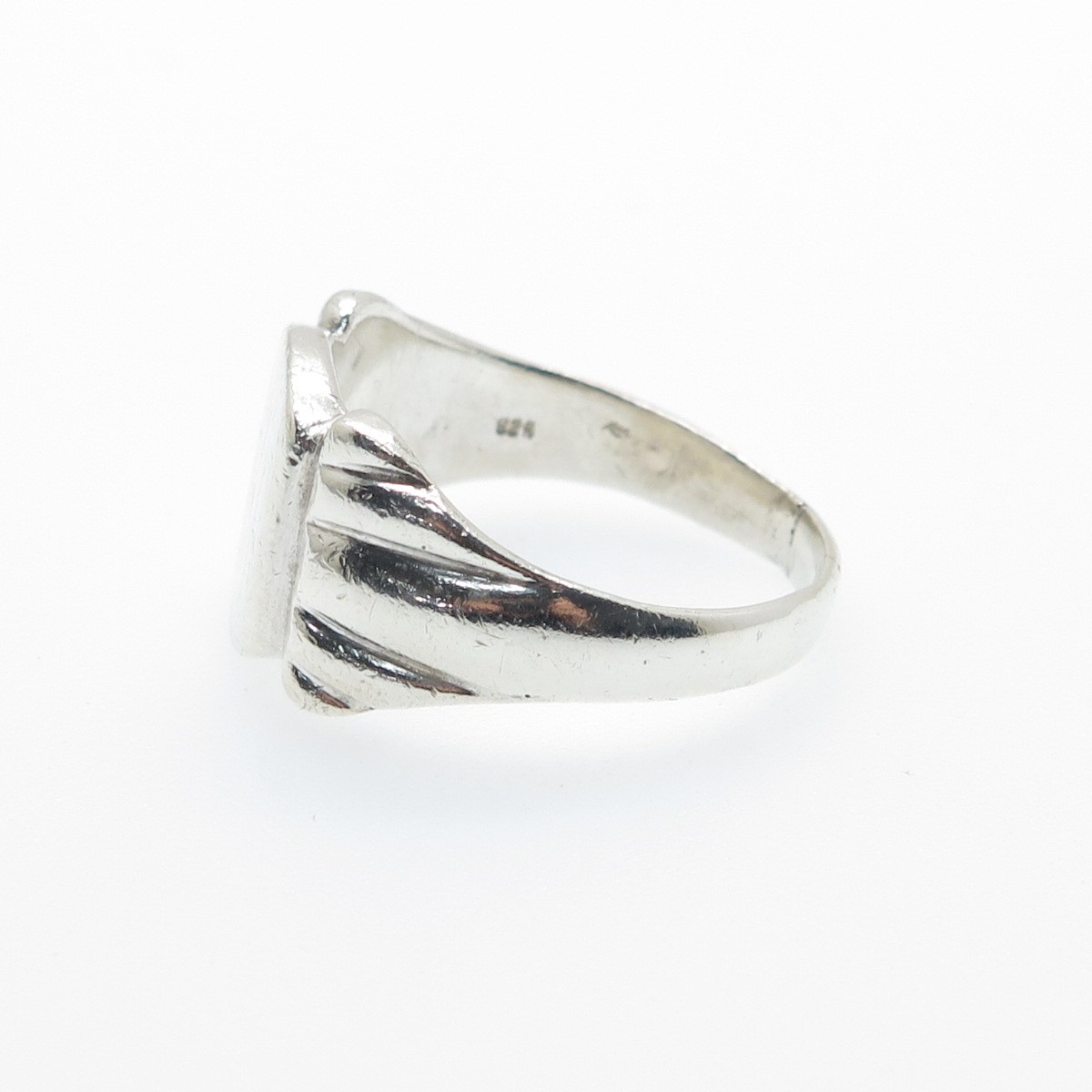925 Sterling Silver Vintage Engraved ARB Monogram Signet Ring Size 11.5