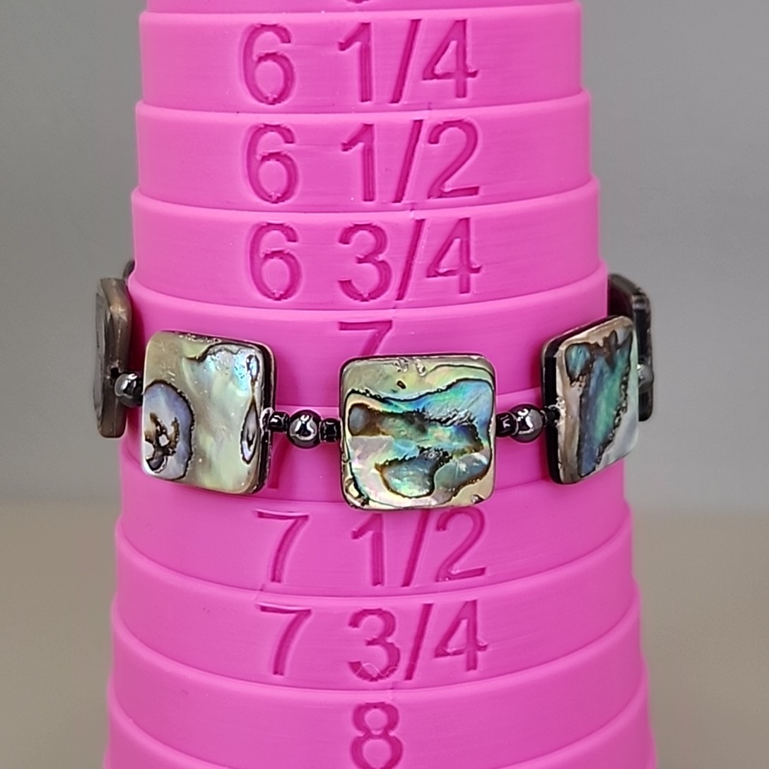 Abalone Bracelet Square Beaded 7.25″