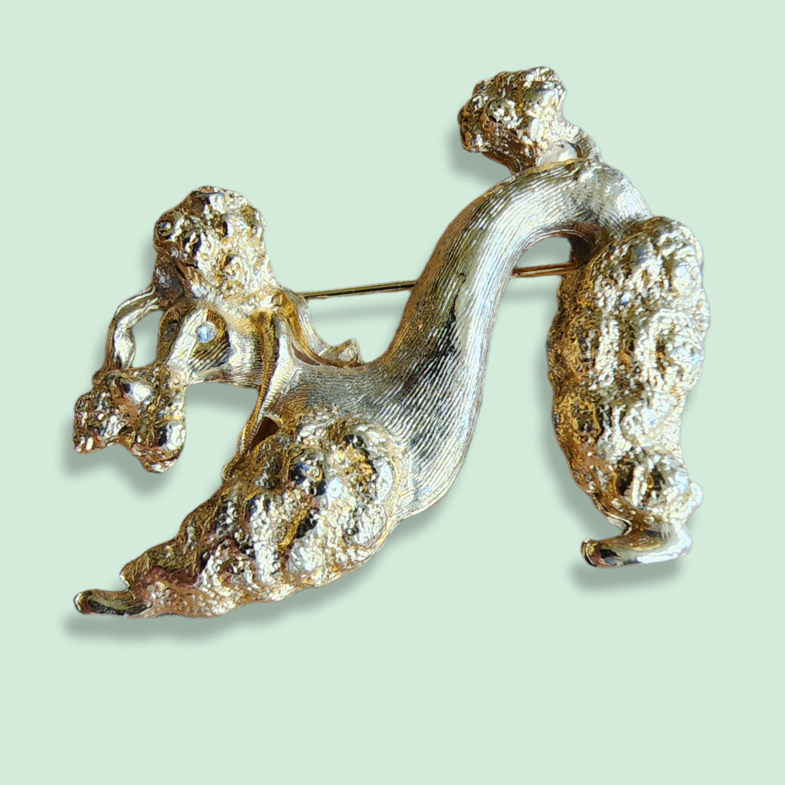 Vintage Brooch – 18K Gold Plated 1980’s Poodle Brooch – made in United Kingdom