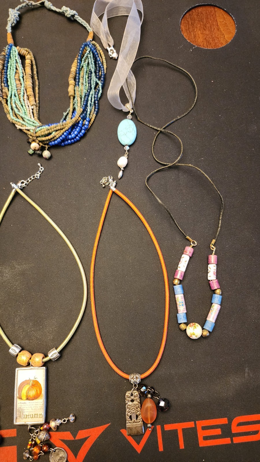 Lot #39 of random estate sale jewelry, earrings, necklace, pins, pendants, other