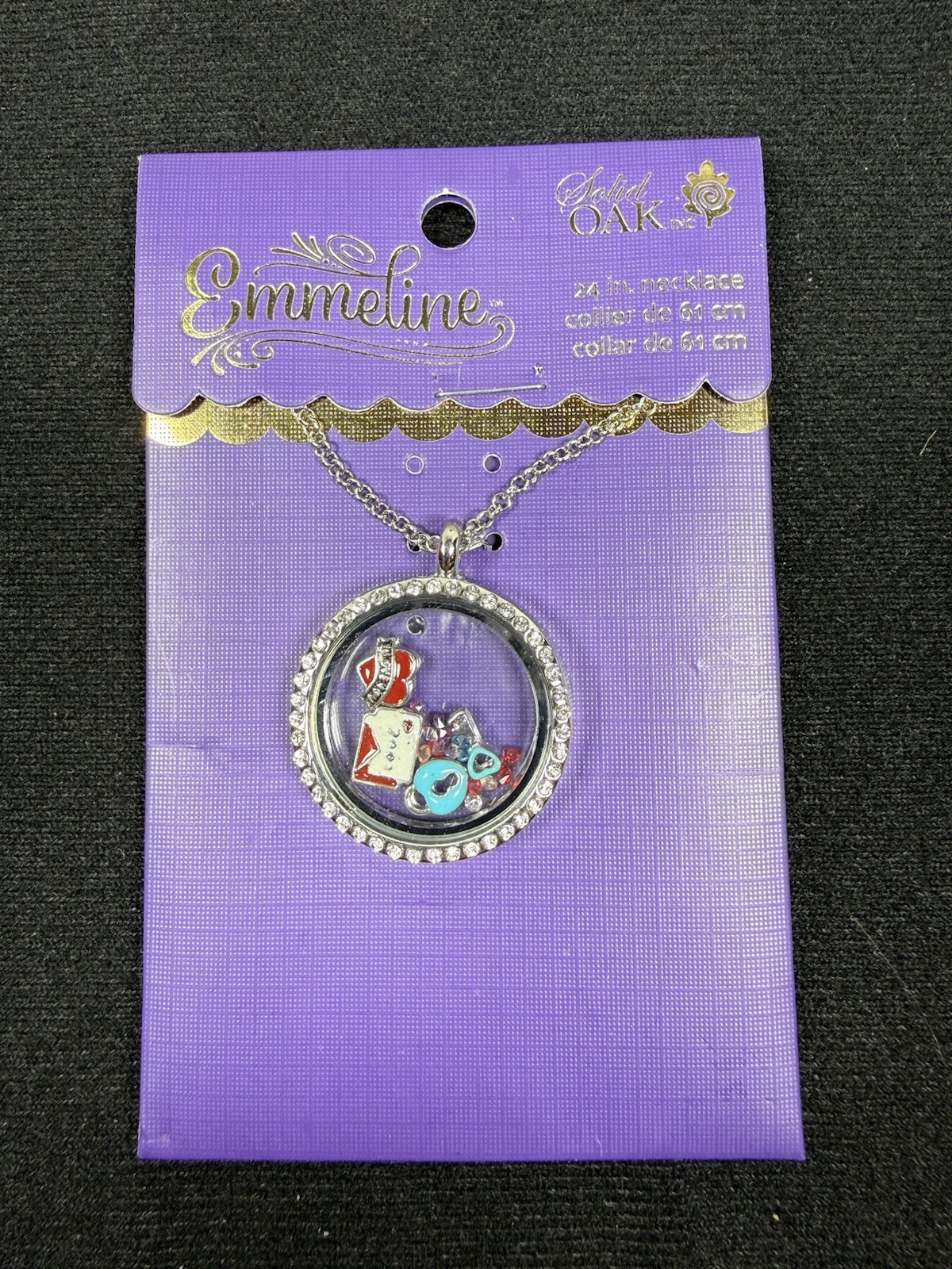 Necklace Glass/enamel/antique Silve-finished “pewter” (zinc Based Alloy)