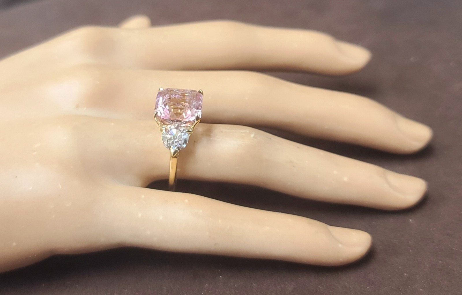 Vintage 14k Yellow Gold Engagement Ring 7.64ct. Natural Pink Tourmaline Radiant