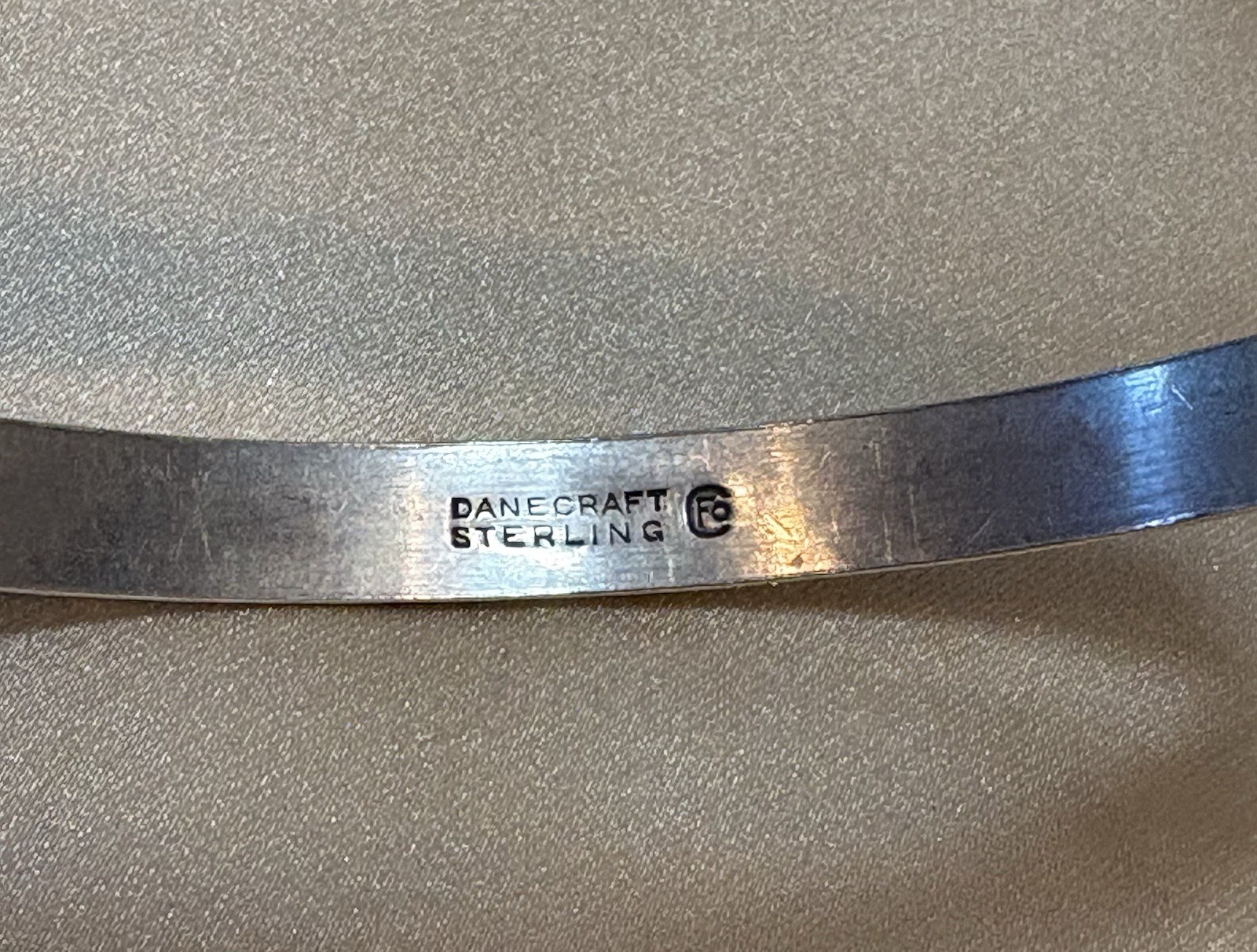 VINTAGE DECO DANECRAFT FO WHEAT STERLING 925 BANGLE BRACELET