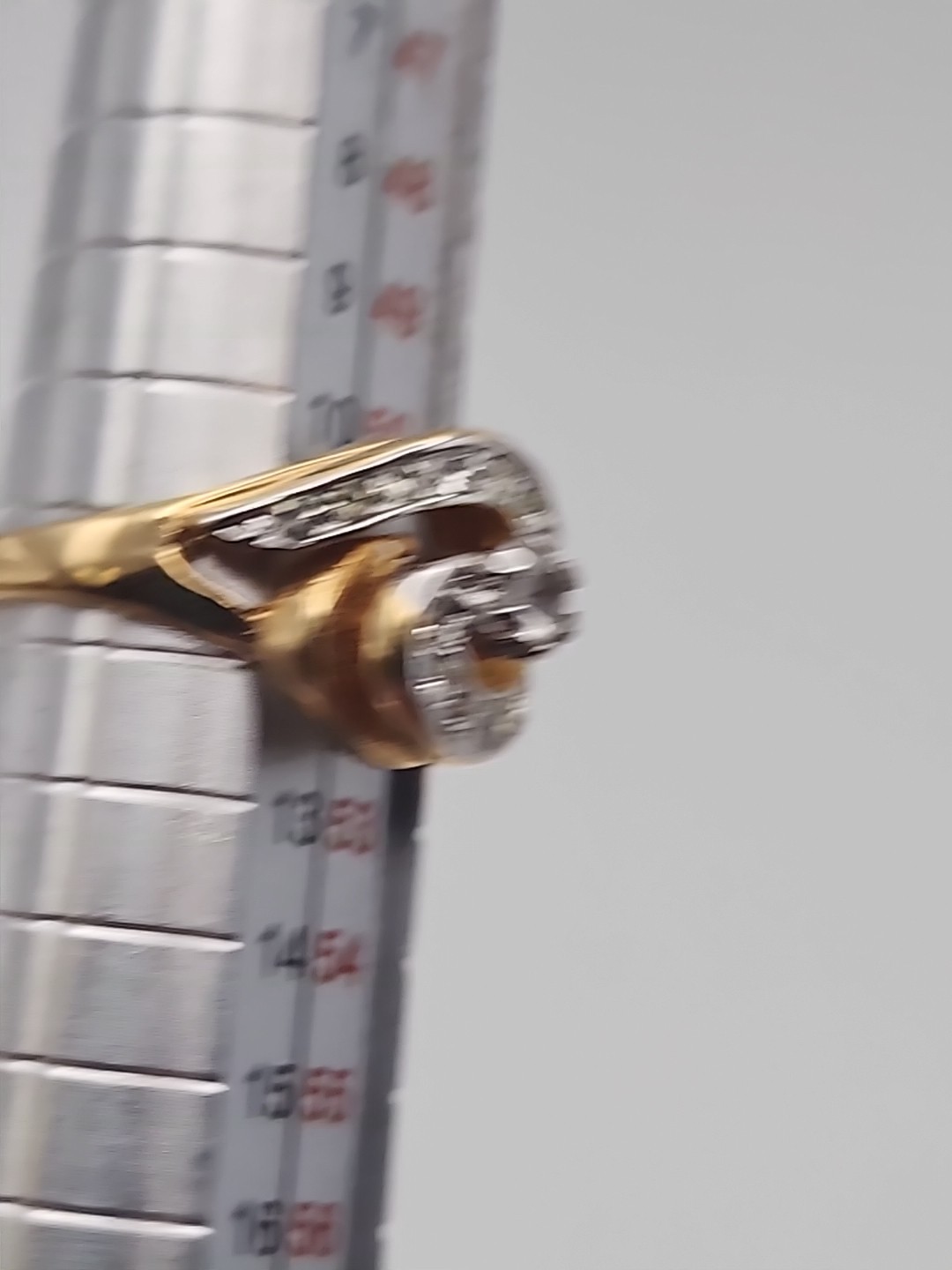 18KT HGE Yellow Gold Plated Swirl CZ Accent Cocktail Engagement Vintage Ring…