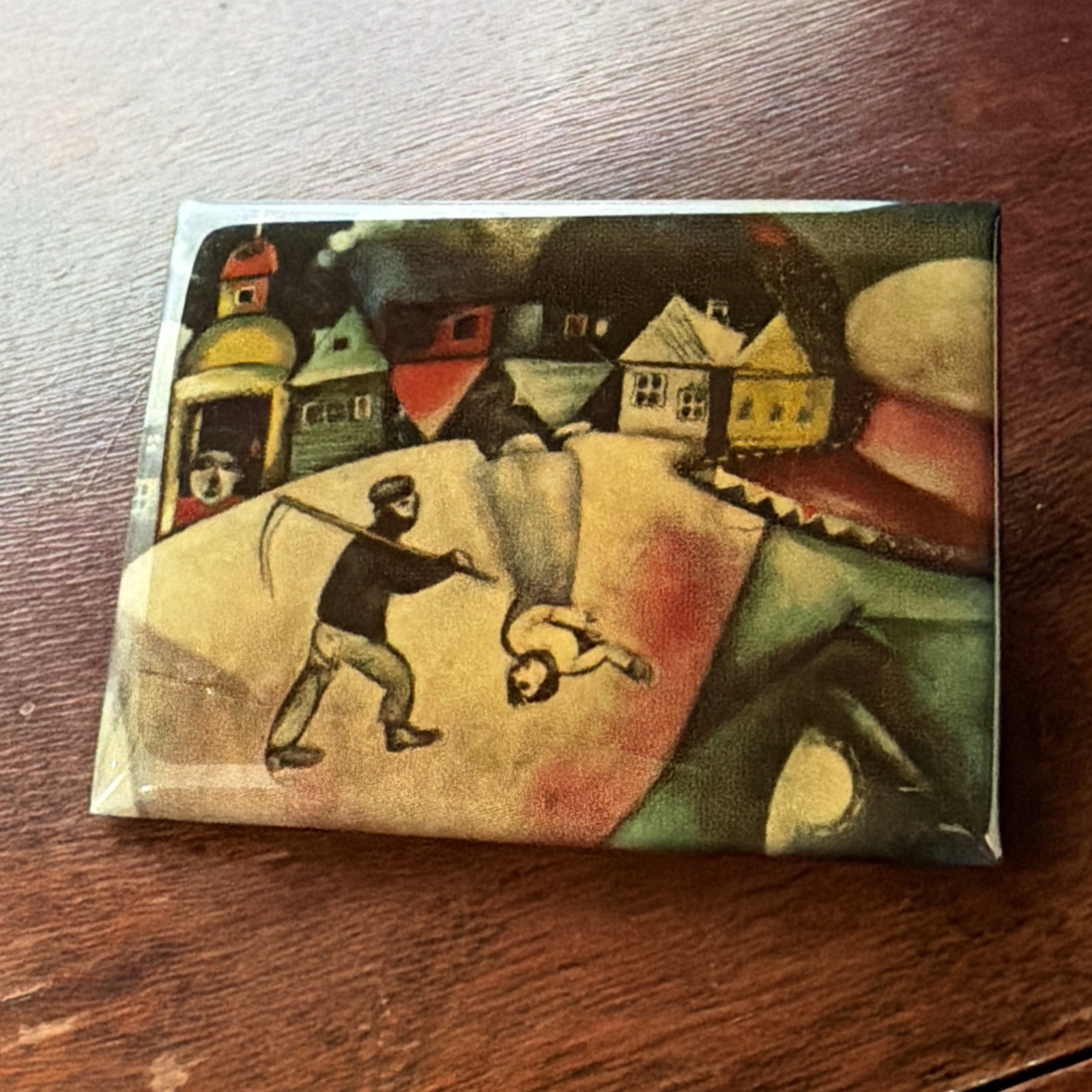 Marc Chagall💥Reproduction/Vintage Brooch/Pin “I and the Village” (1911)~Signed