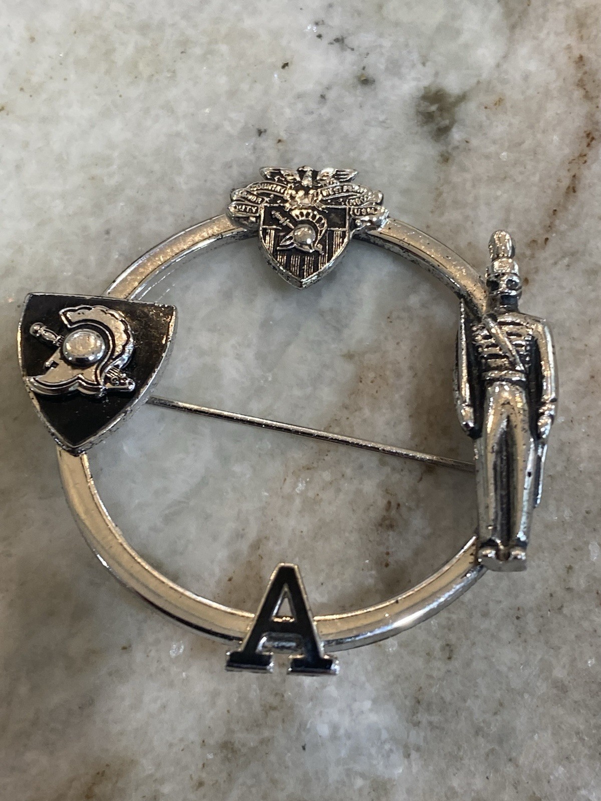 Vintage Kinney USMA West Point Military Academy Army sterling Pin Brooch