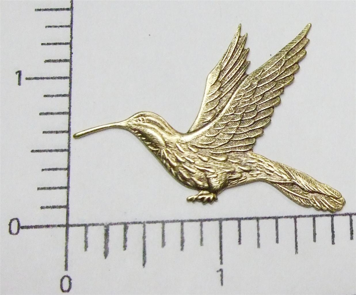 36283 Brass Oxidized Victorian Hummingbird Brass Jewelry Stamping