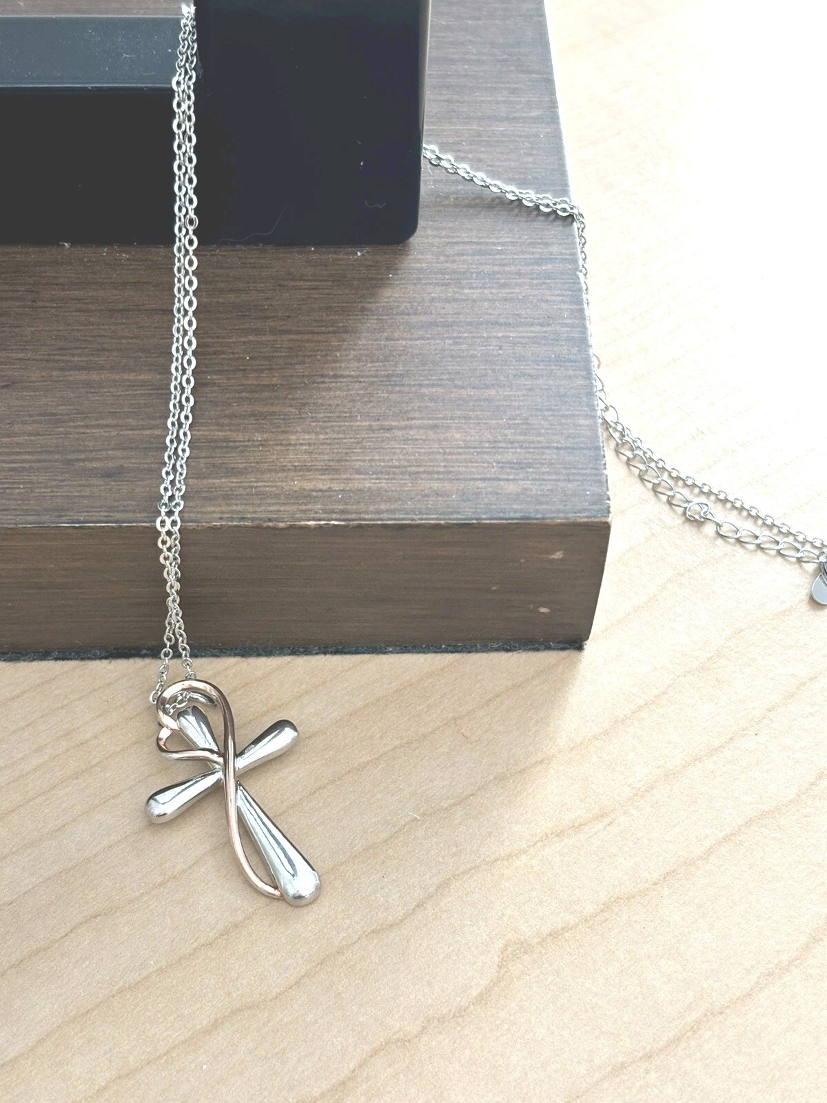 Cross Necklace/ Marked S925 On Tag_ Silver _ Gold Tone