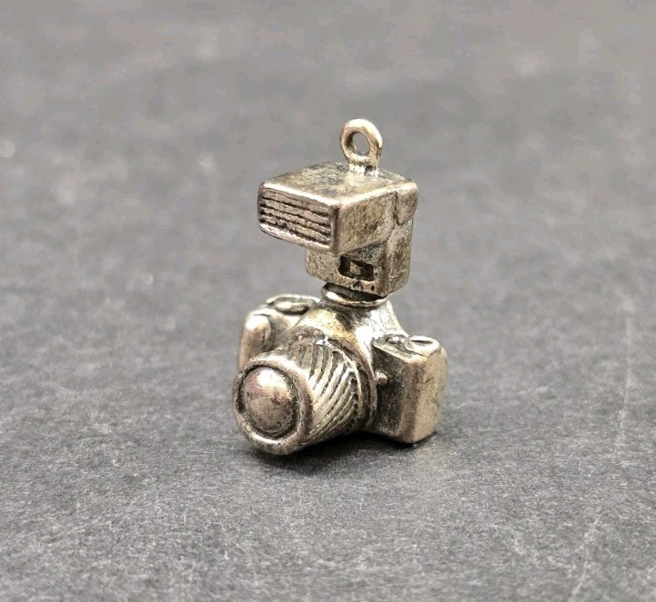 Vintage Sterling Silver 925 SLR Camera Traditional Charm 3D – Fast Shipping!