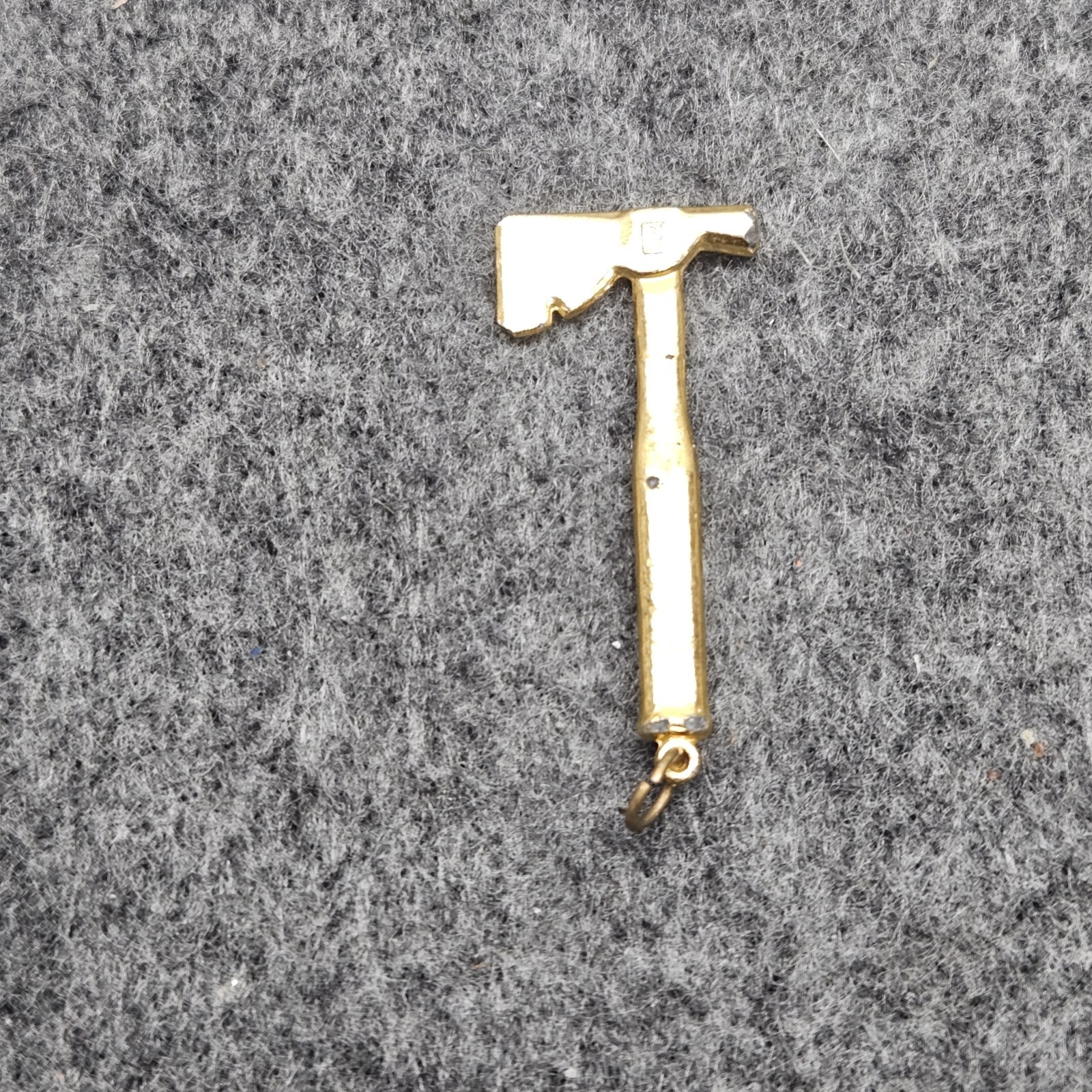 Vintage 1960s INTERCAST Miniature Metal Axe Charm Gold Tone