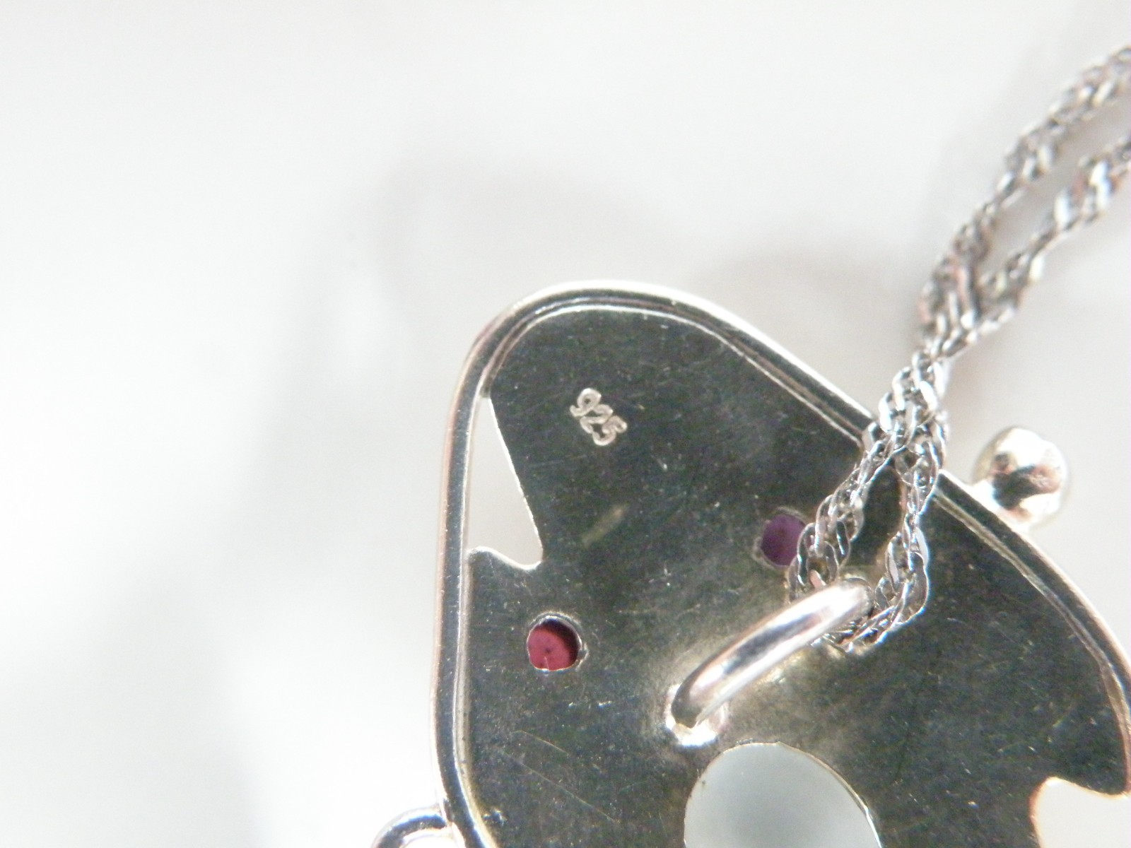 Artisan Sterling Silver 925 Beach Glass Gemstone Modernist Pendant Necklace 18.5