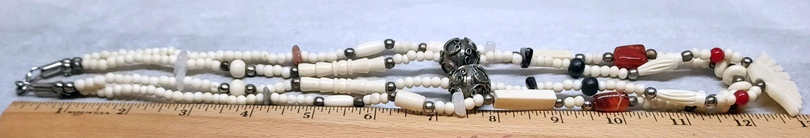Vintage 25in Hand Strung Necklace – Kisii Soapstone & Multiple Different Stones
