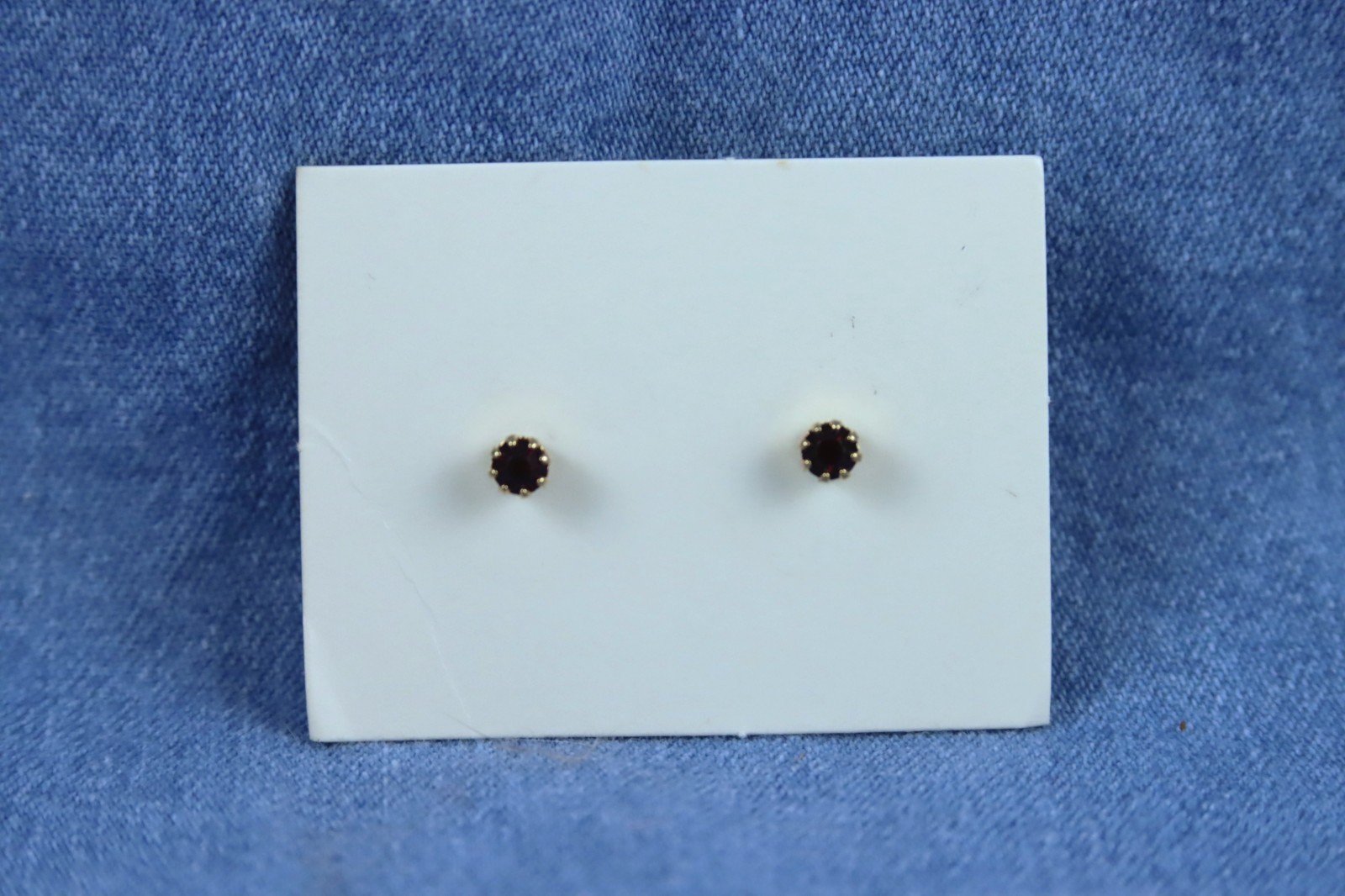 Vintage 1991 Avon Birthday Bow Pierced Earrings July-Simulated Ruby Convertible