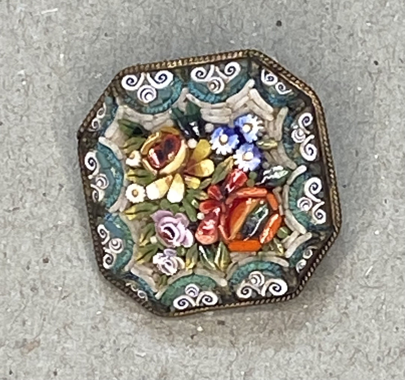 Vintage Brooch Pin Japan Japanese flower with Dangles W/Extra Pin