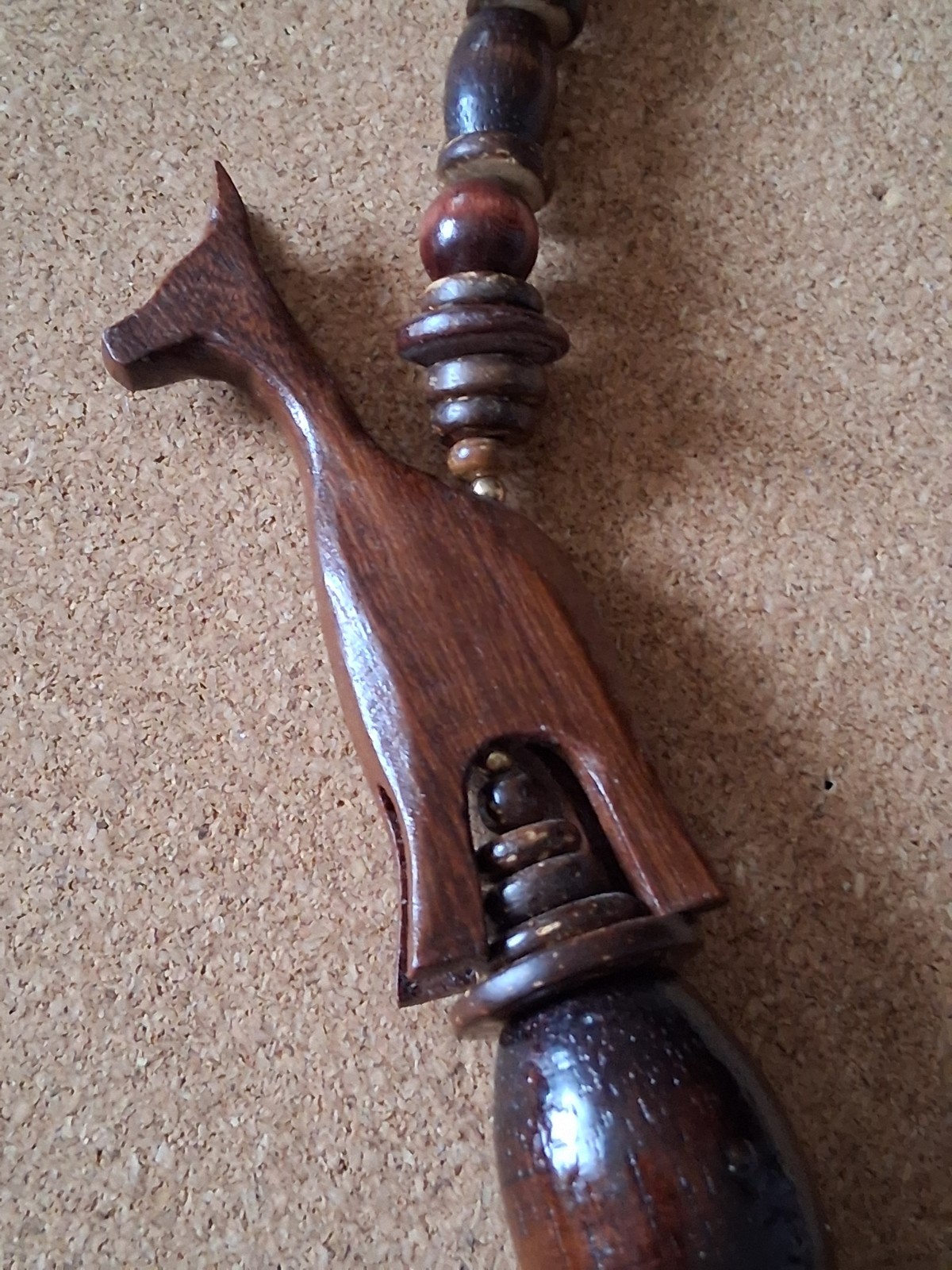 Vintage African Safari Style Statement Piece With Hand Carved Animals And Beads