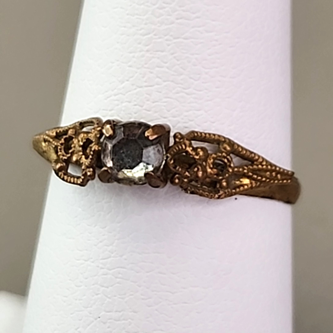 Antique Paste Stone Ring Victorian Germany Gold Filled 7.25