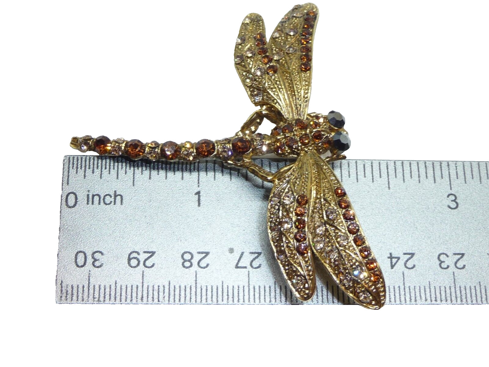 Fancy Dragonfly Crystal Rhinestones Brooch Pin USA Seller