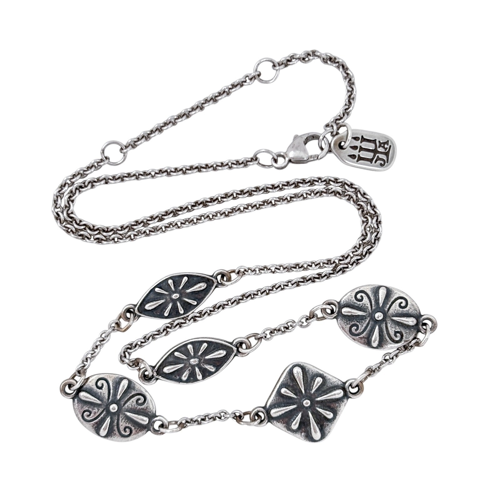 Retired James Avery Sterling Silver 925 Madeira Station Necklace 15″-16″-17″