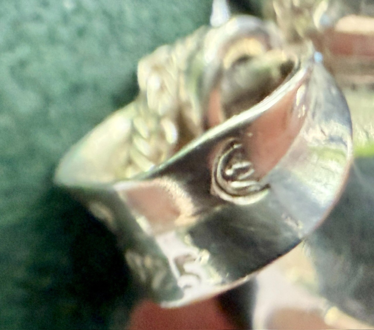 Vintage 7″ 925 Italian ISC sterling silver bracelet w/large puffed heart — A