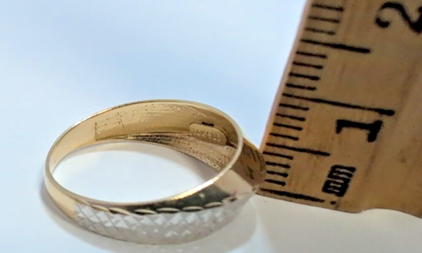 14k VTG 6-see pics Textured Yellow White Gold Ring Vtg 1.88 Grams